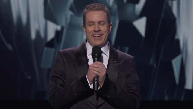 An image shows Geoff Keighley smiling weirdly. 