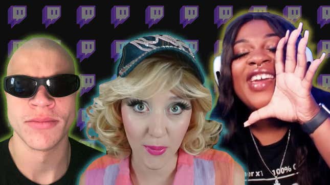 An image of Jynxzi, Luxie Games, and Ebonix's heads over a Twitch-themed background. 