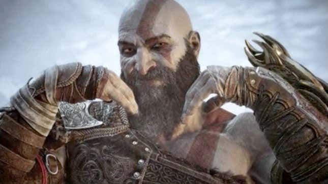 God of War protagonist Kratos poses in a Twitter post from developer Santa Monica Studio.